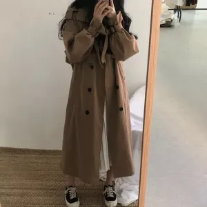 Chic Solid Khaki Coats