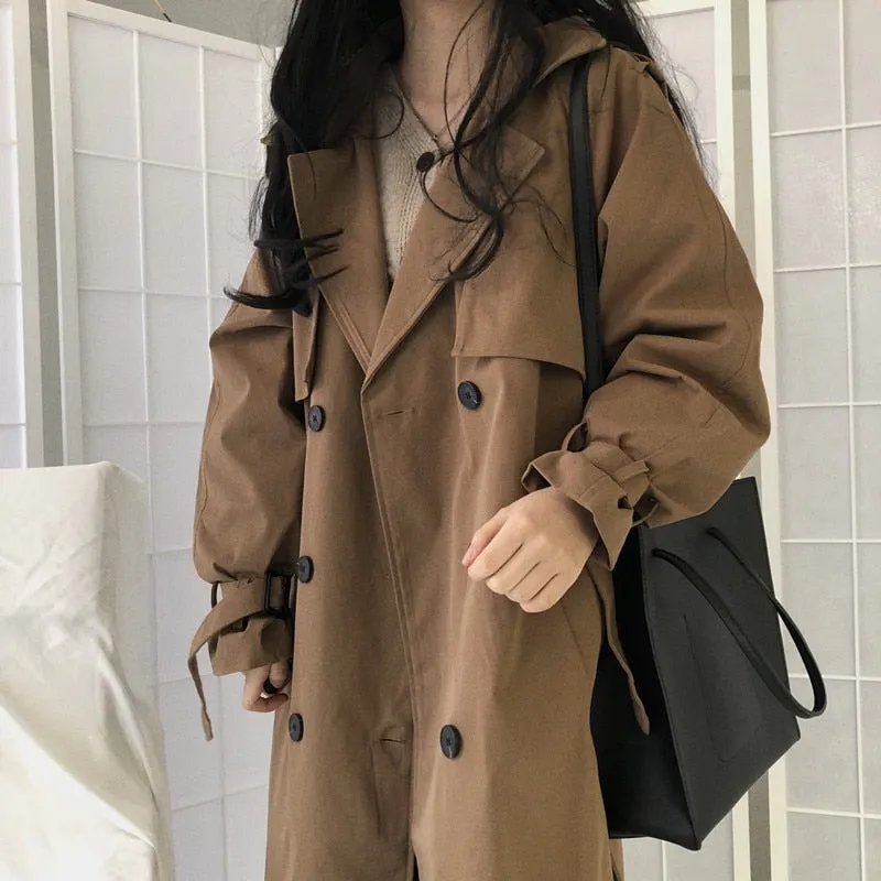 Chic Solid Khaki Coats