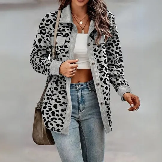 Claudia – Elegant Women’s Leopard Print Coat