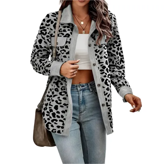 Claudia – Elegant Women’s Leopard Print Coat