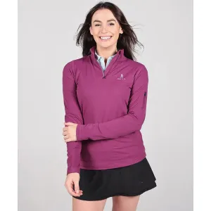 Clutch & Co Womens 1/4 Zip Performance Top - Plum