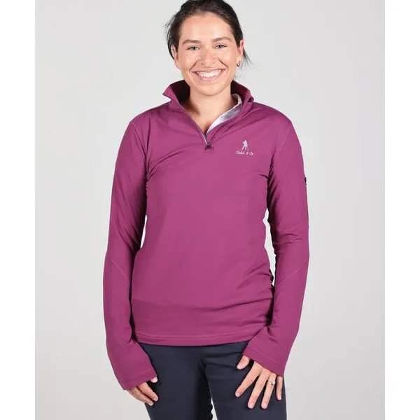 Clutch & Co Womens 1/4 Zip Performance Top - Plum