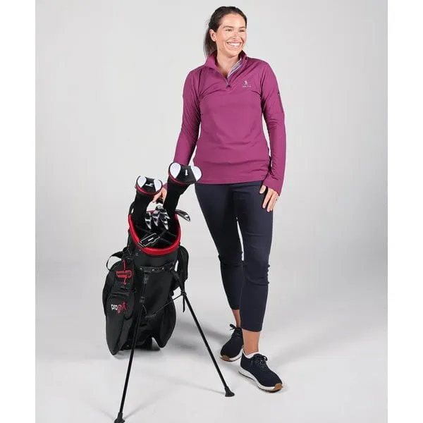 Clutch & Co Womens 1/4 Zip Performance Top - Plum