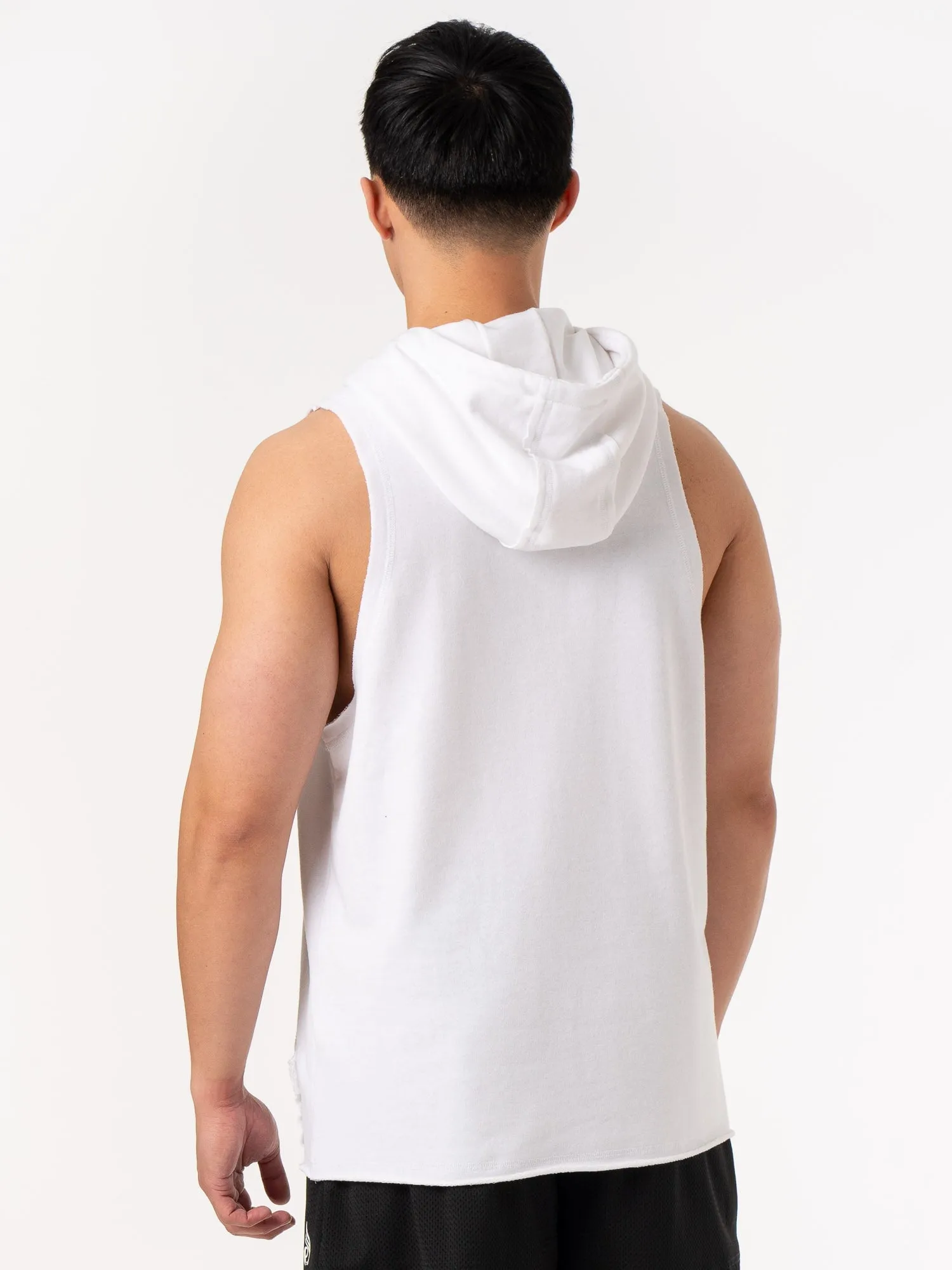 Collegiate Sleeveless Hoodie - White