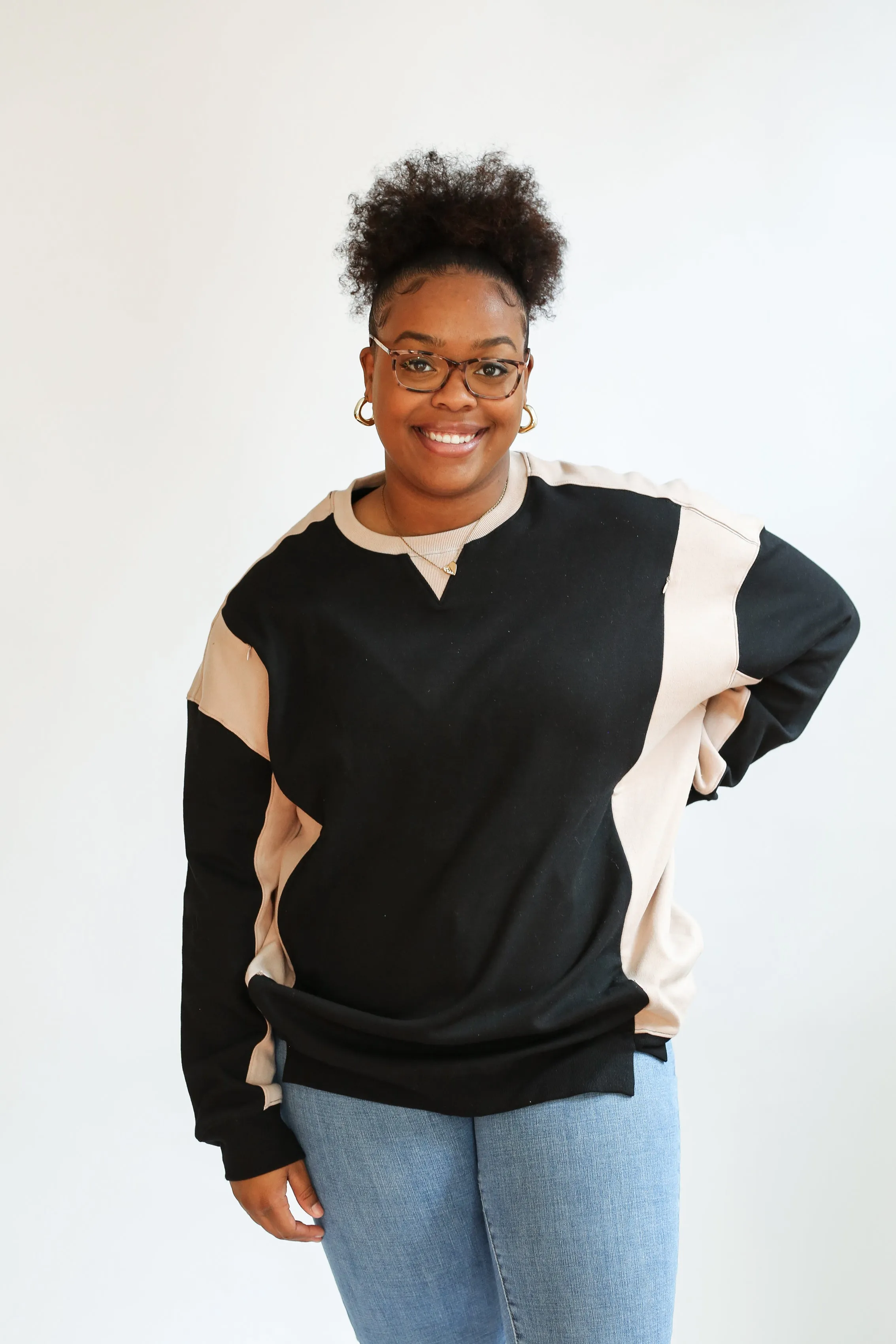 Colorblock Nursing Lightweight Sweatshirt