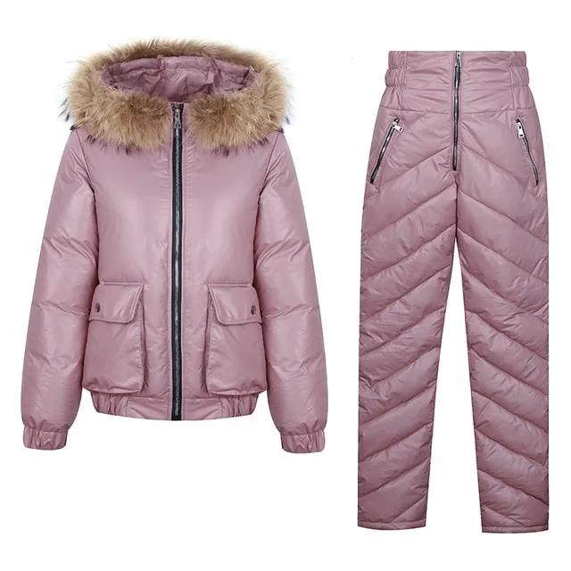 Cotton Padded Down Fur Hooded Edge Warm Parka