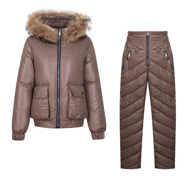 Cotton Padded Down Fur Hooded Edge Warm Parka