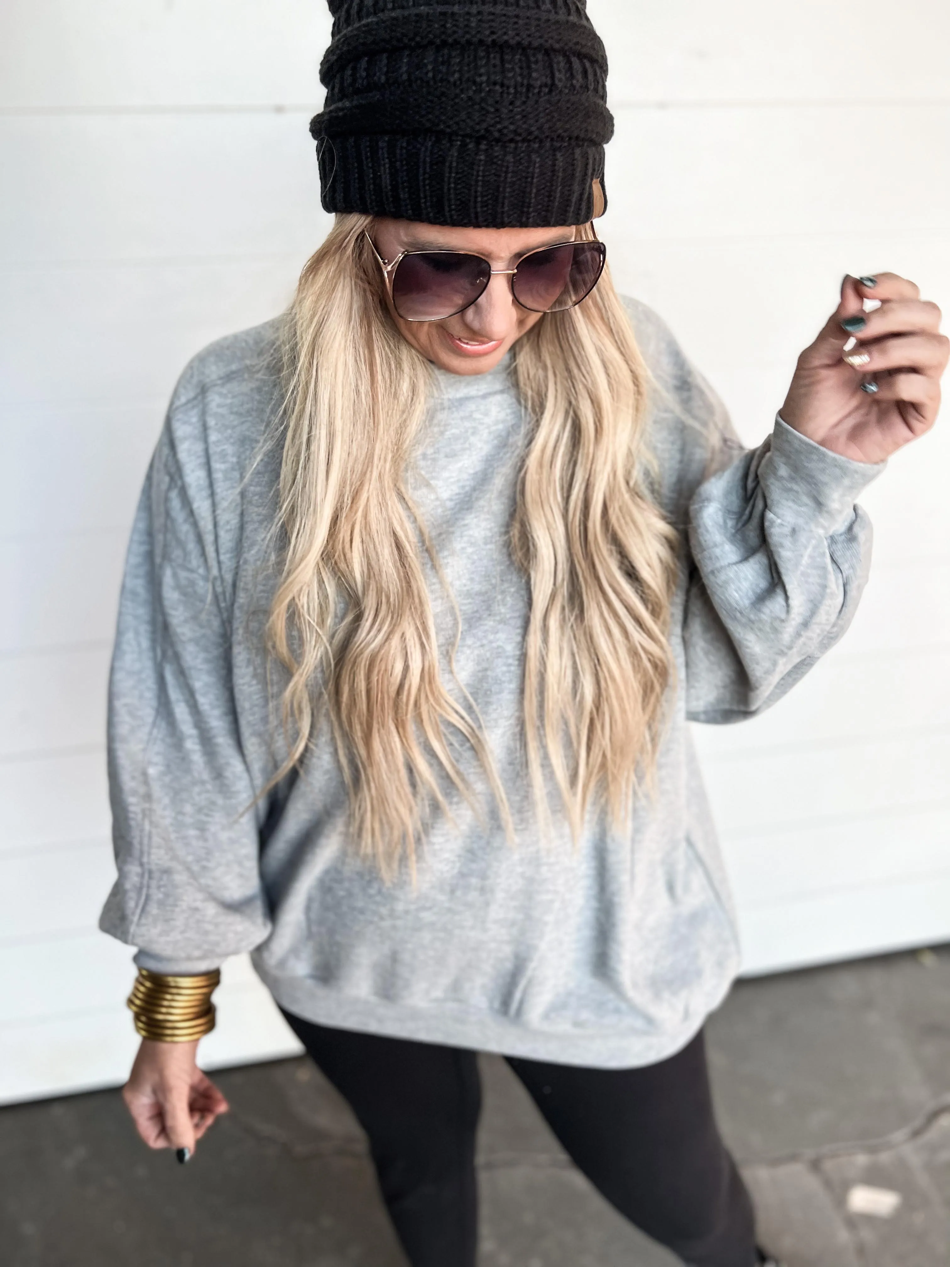 Cotton Rib Boxy Turtleneck Oversized Silhouette Top