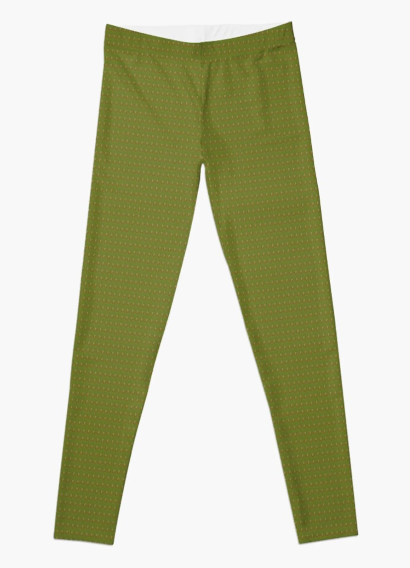 Designer Leggings  - Green Fig