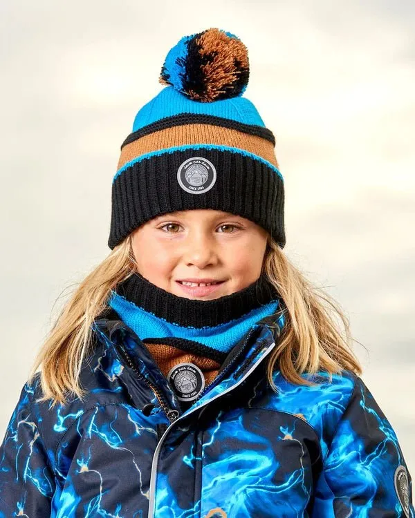 Deux par Deux - Knit Hat Blue, Black and Spice