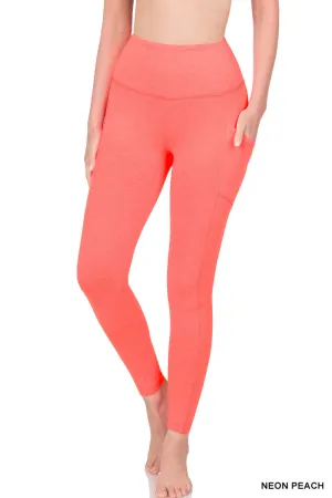 Devin Essential Leggings || Neon Peach