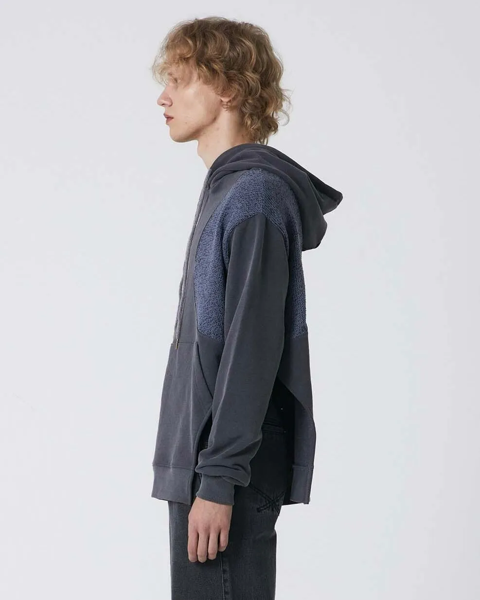 DILETTANTISME Knit Block Hoodie Charcoal