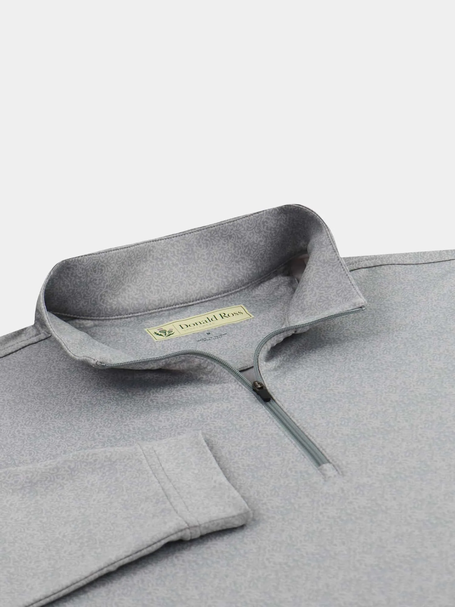 Donald Ross Mens Classic Fit Tonal Print Cromarty Pullover - PEWTER