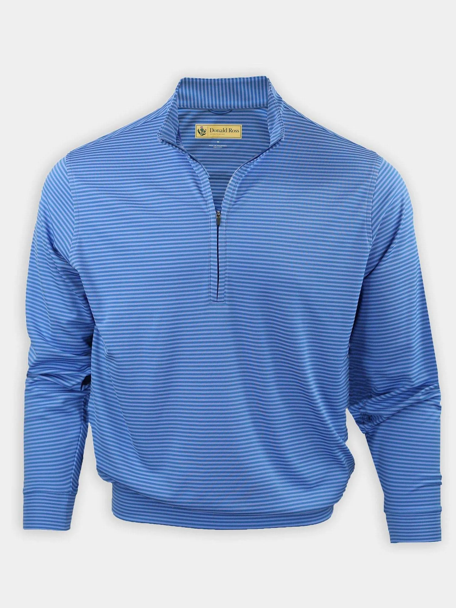 Donald Ross Mens Tonal Striped Fairway Pullover - DOLPHIN