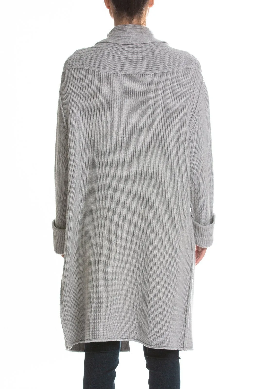 Elan Shawl Cardigan Heavy Sweater Coat, Heather Grey