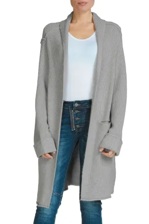 Elan Shawl Cardigan Heavy Sweater Coat, Heather Grey