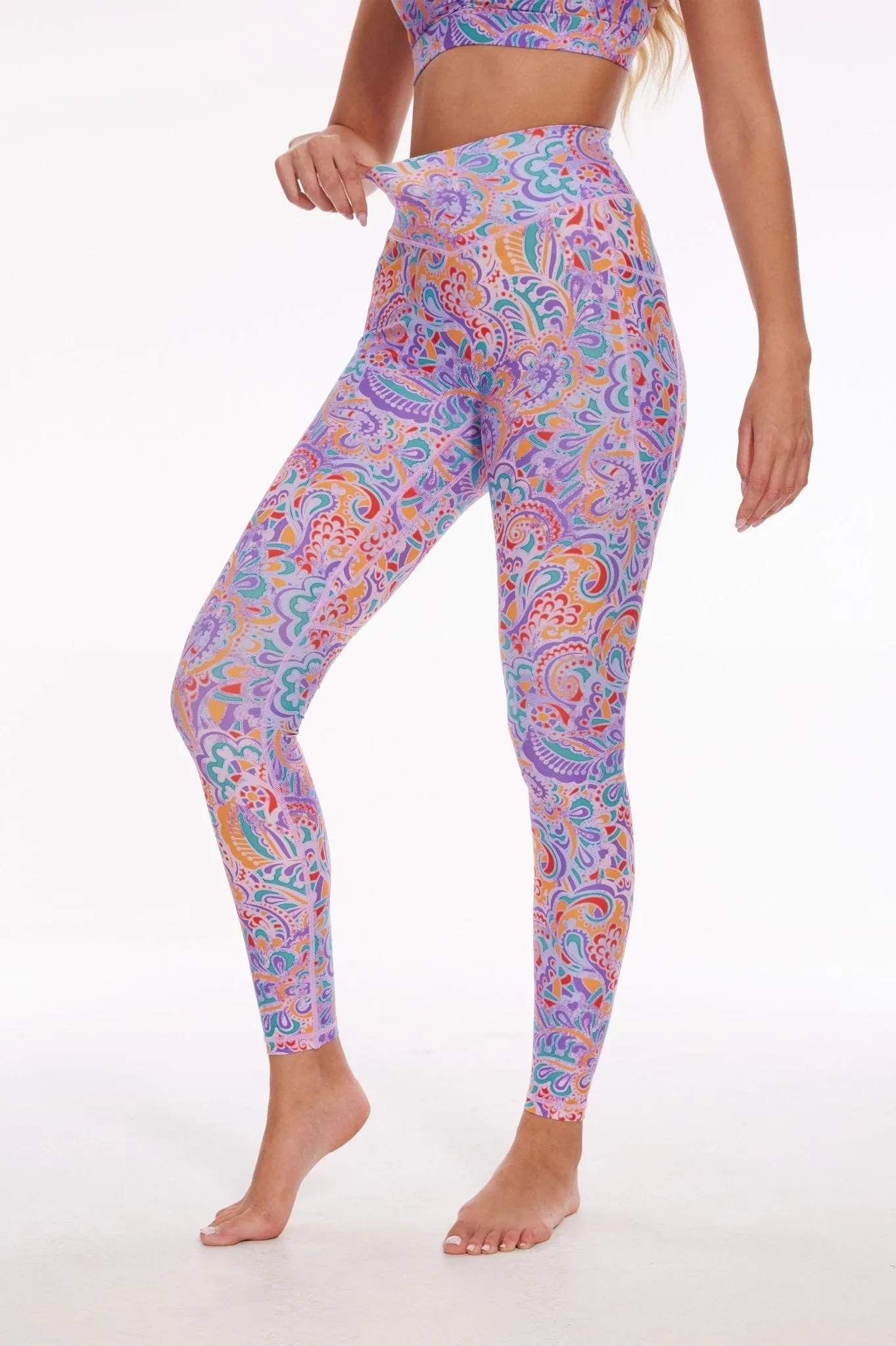 Electric Bloom High-Waisted Leggings
