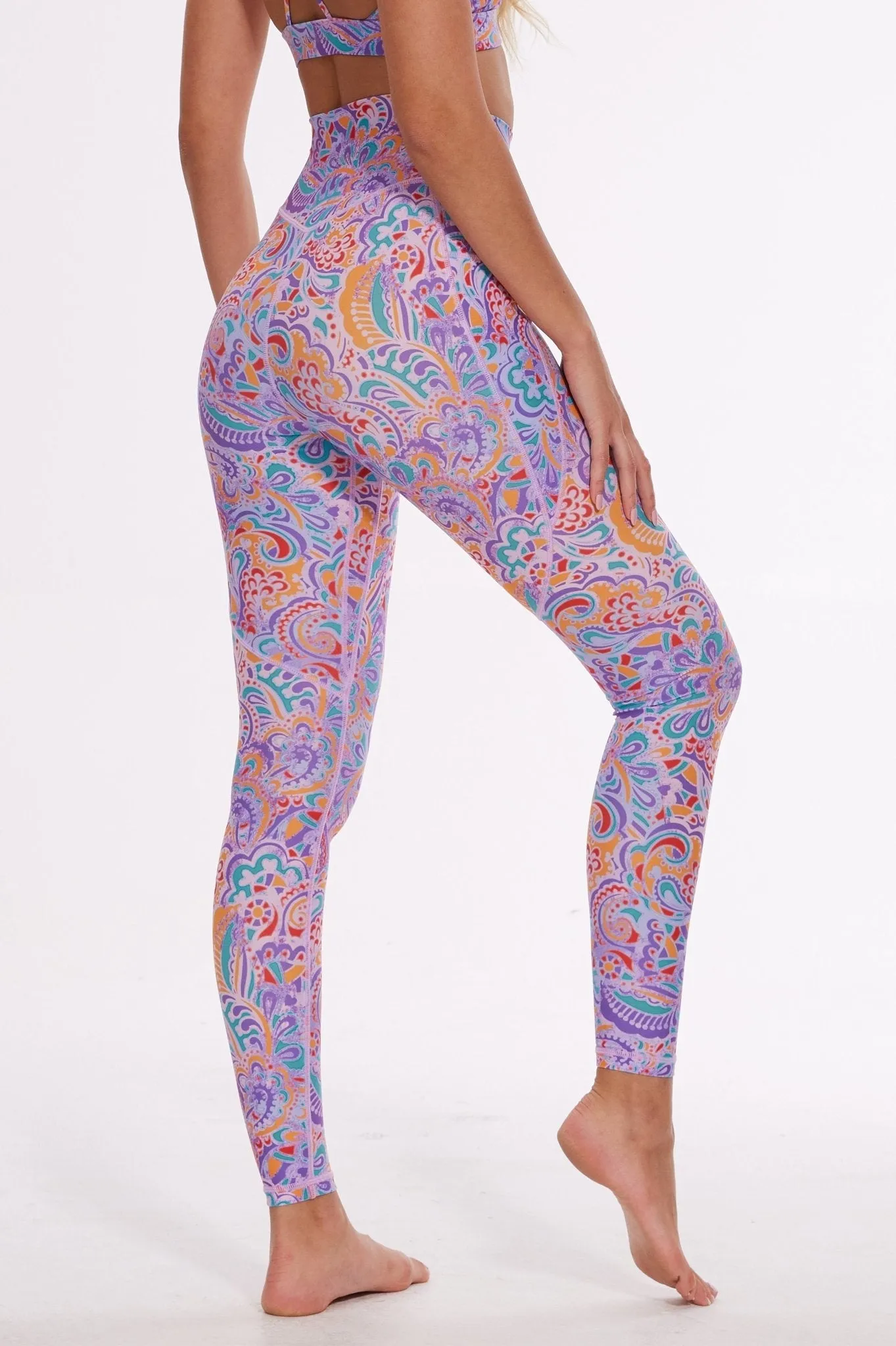 Electric Bloom High-Waisted Leggings