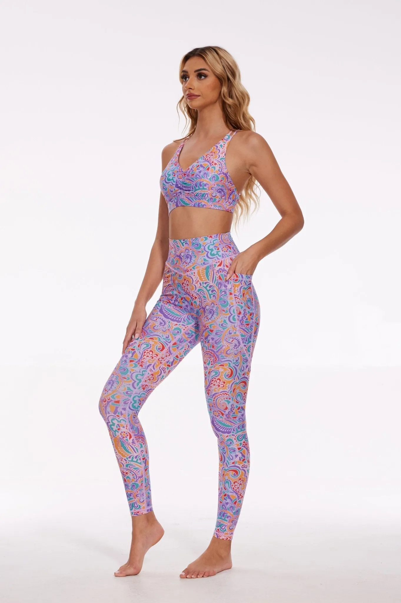 Electric Bloom High-Waisted Leggings