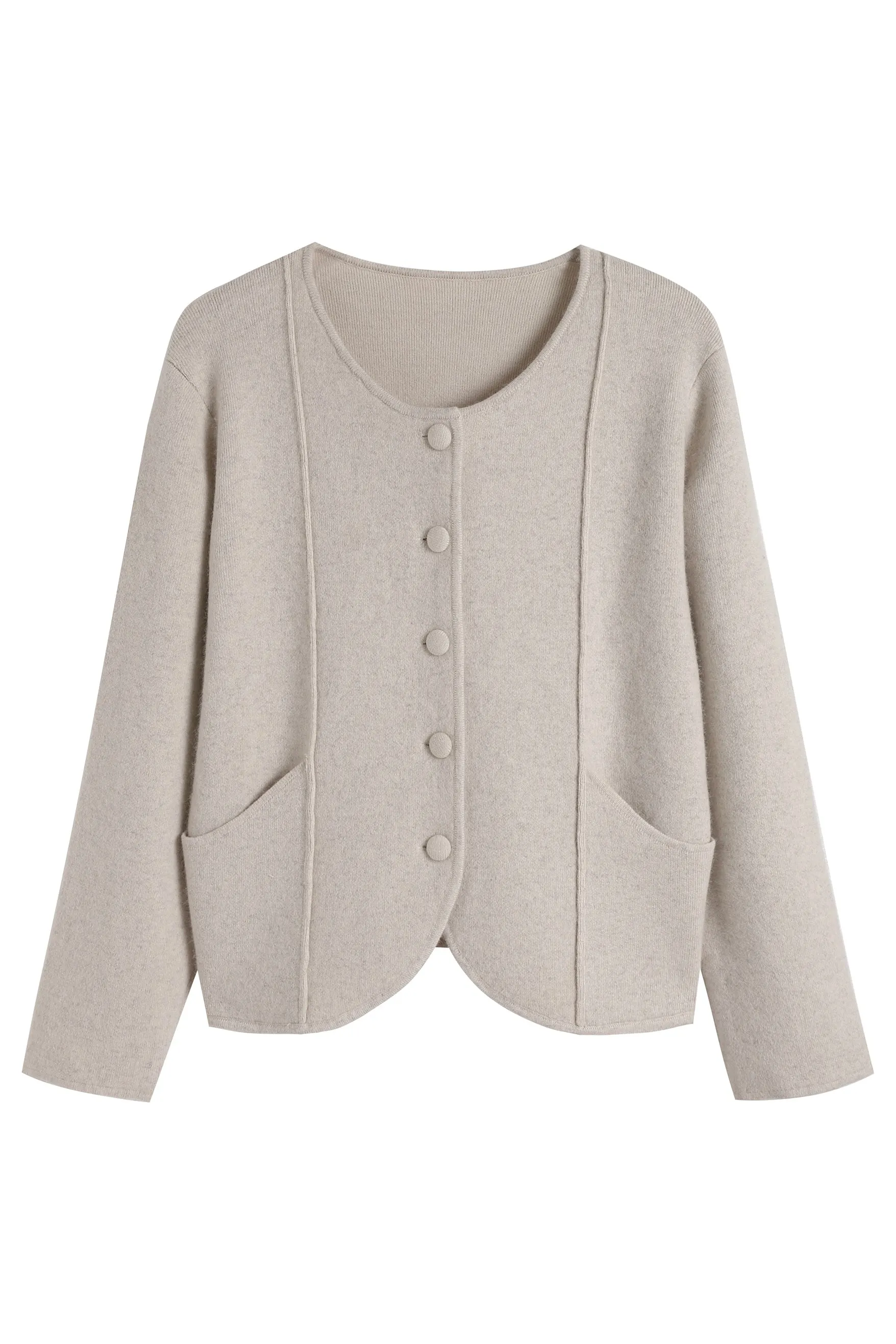 Eloise Wool And Raccoon Yarn Cardigan - Beige