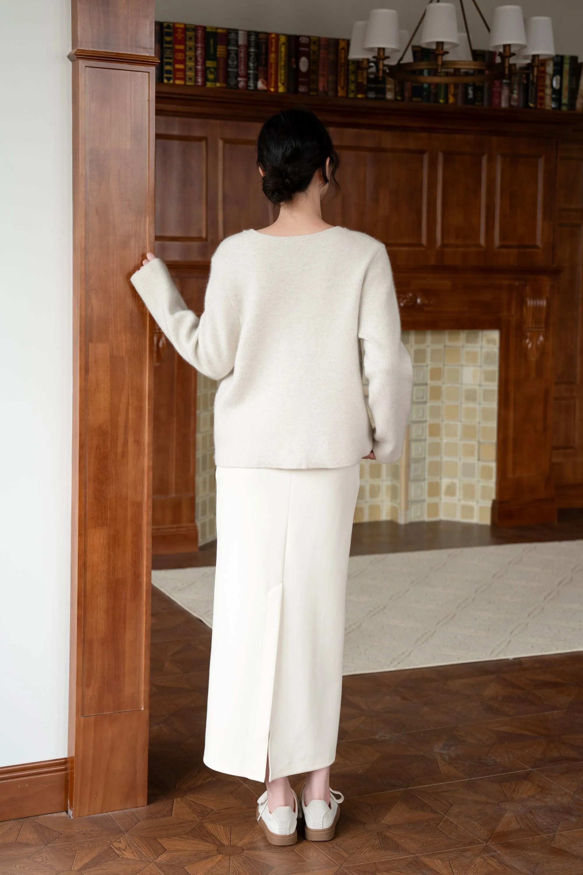 Eloise Wool And Raccoon Yarn Cardigan - Beige