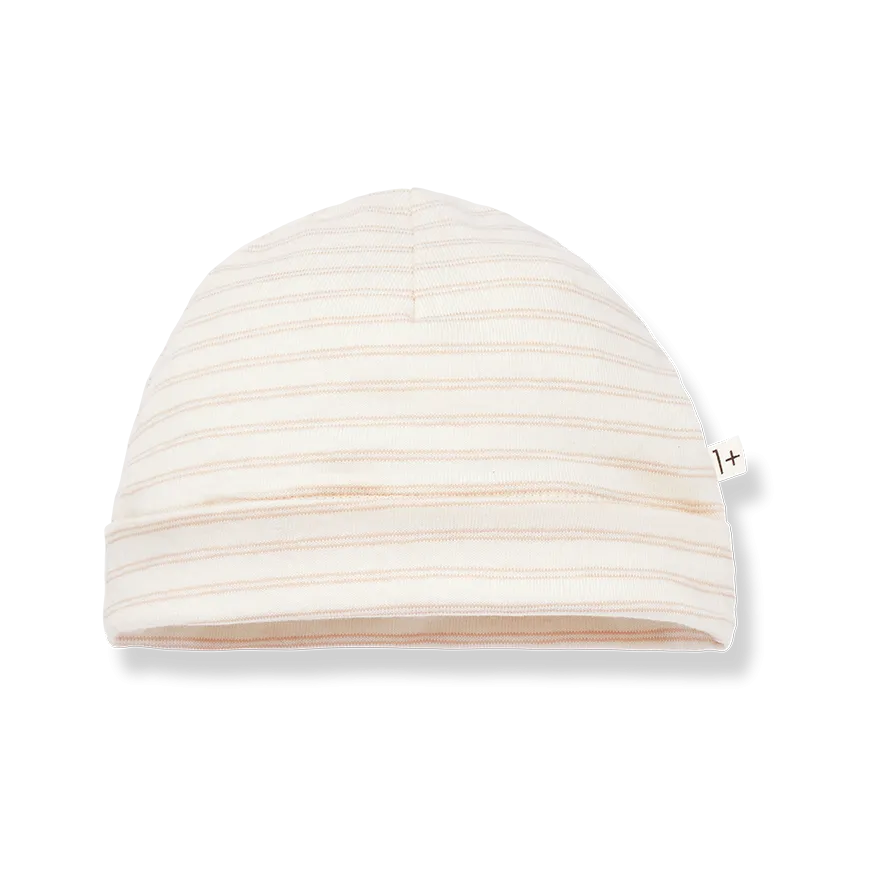 Eva Striped Baby Beanie (Blush)