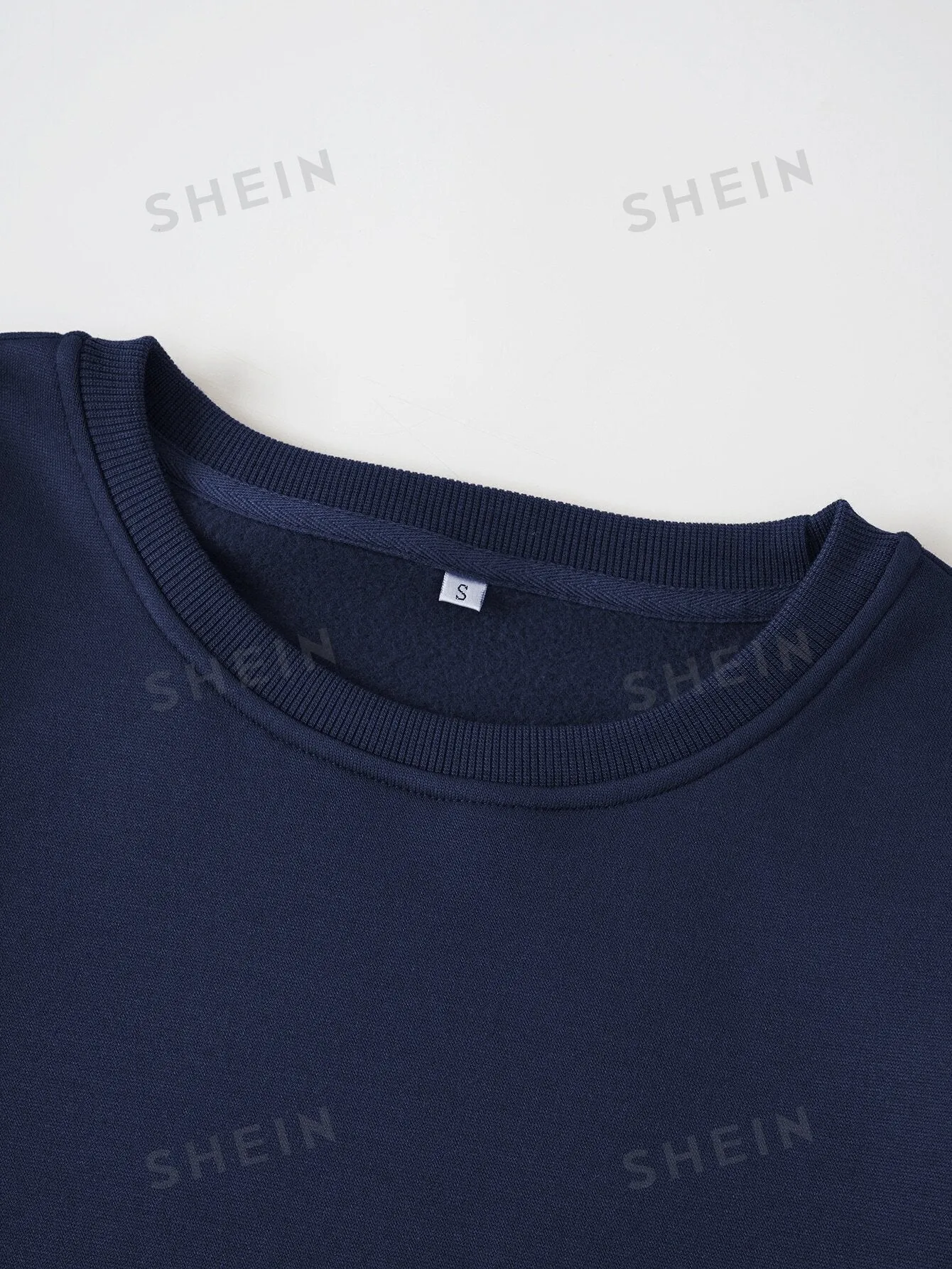 EZwear Solid Round Neck Thermal Lined Sweatshirt