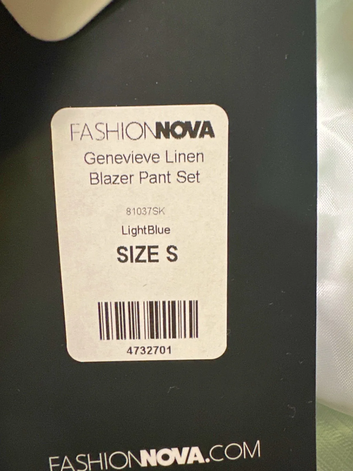 Fashion Nova Light Blue Genevieve Linen Blazer Pant Set UK S