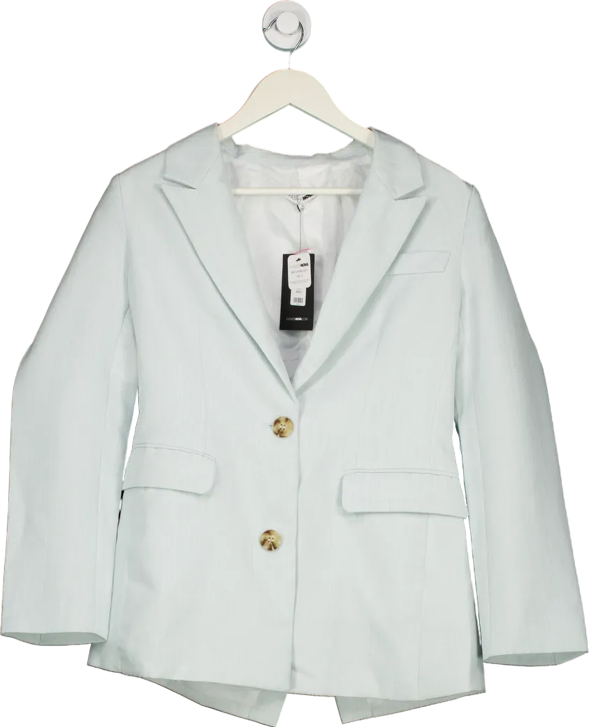 Fashion Nova Light Blue Genevieve Linen Blazer Pant Set UK S