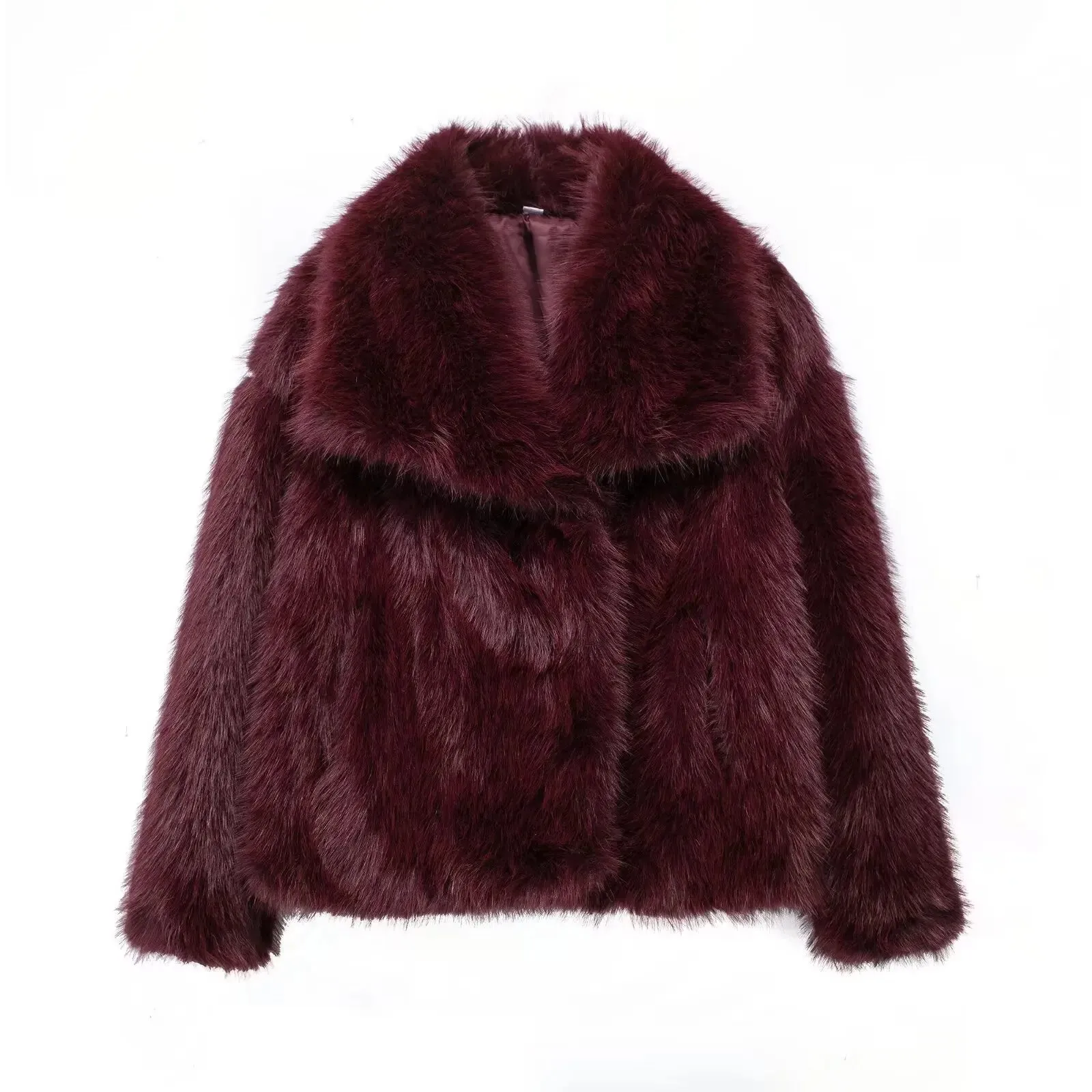 FauxChic Cropped Faux Fur Jacket