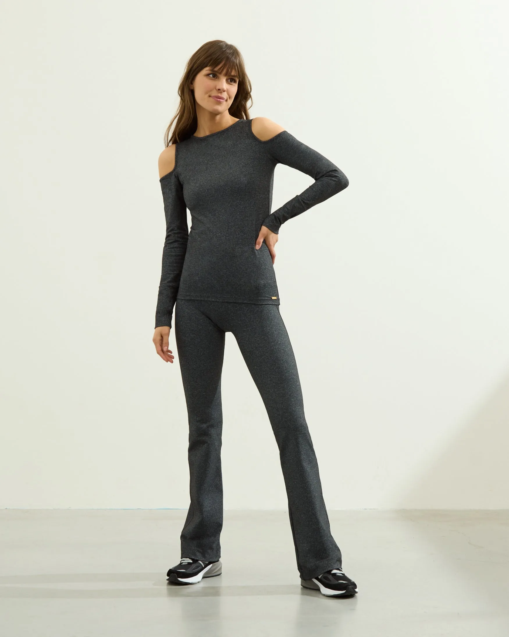 Flex Celine Flared Leggings | Anthracite Melange
