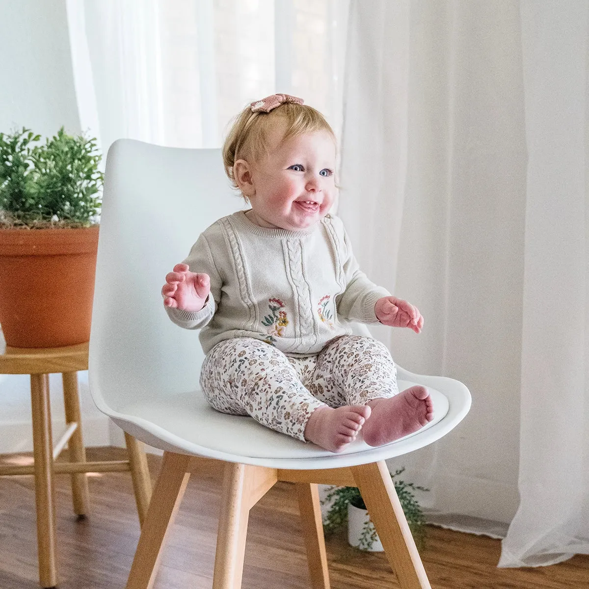 Floral Jersey Stretch Baby Legging Pants (Organic Cotton)