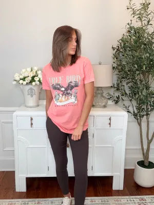 Free Bird Mineral Wash Tee | Coral
