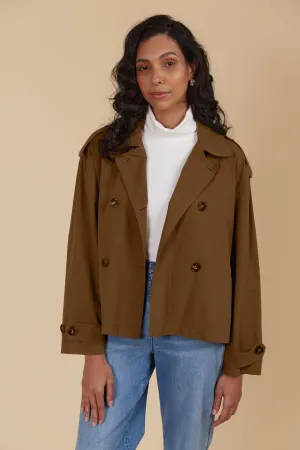 Freya Crop Trench - Toffee
