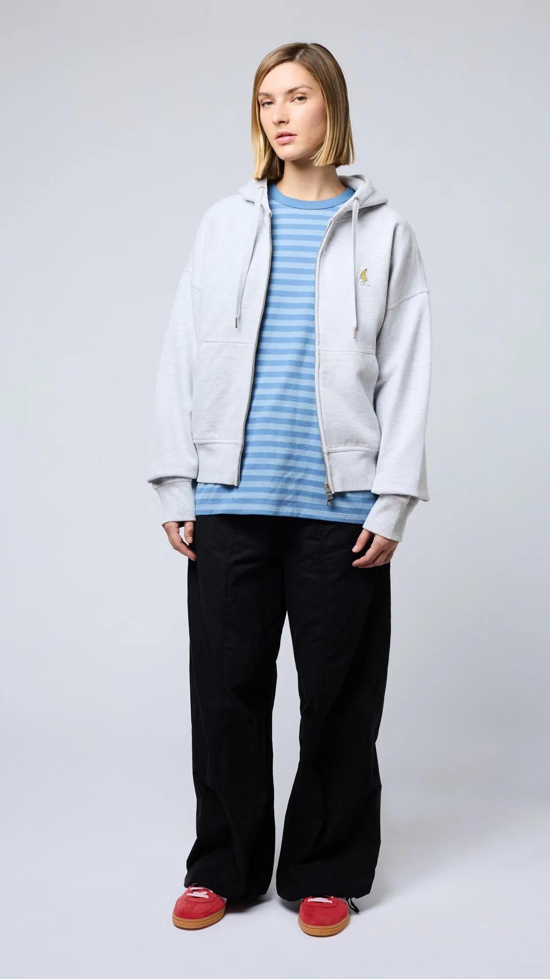 FULL ZIP HOODIE BANANA LIGHT GREY MELANGE