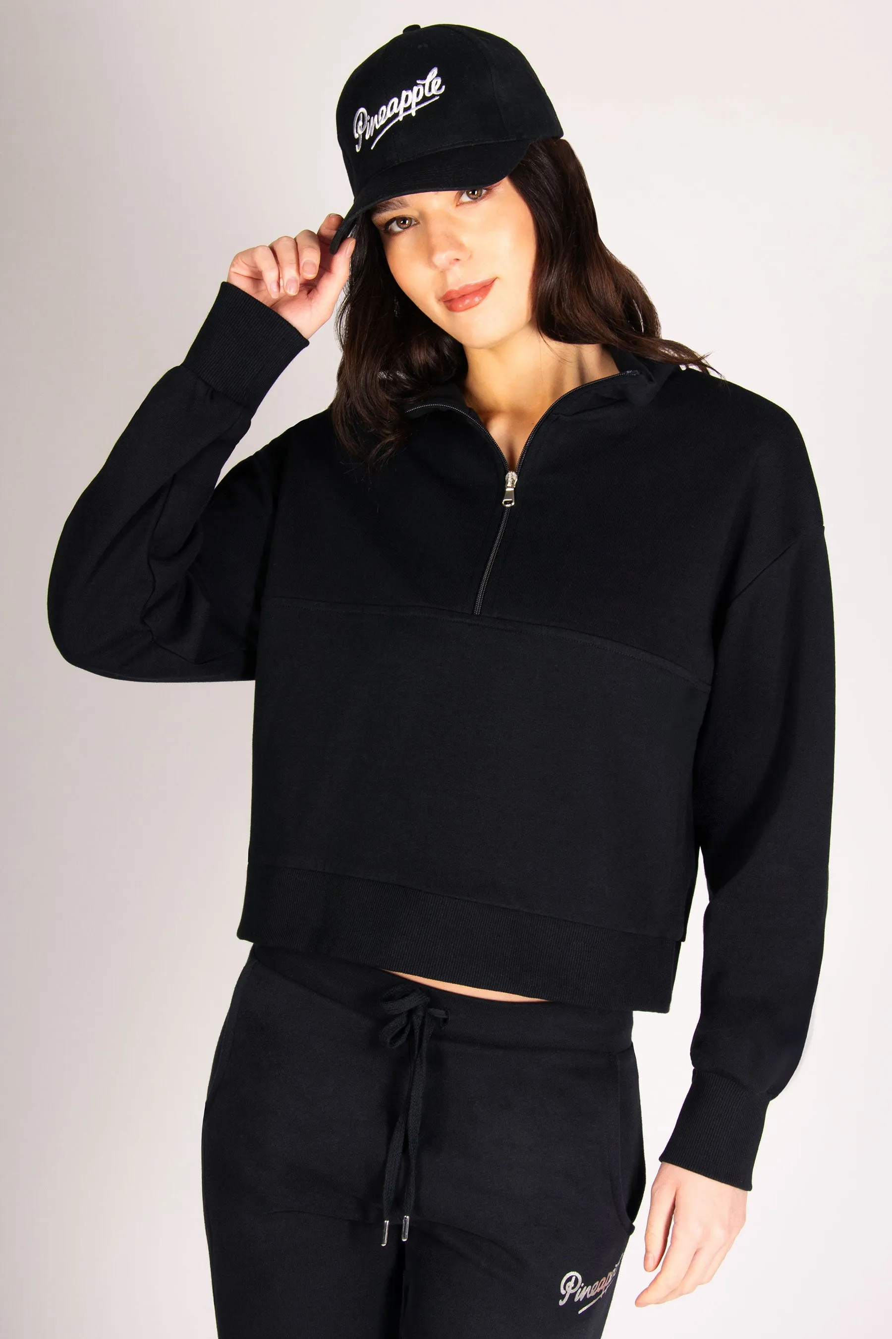 Funnel Neck Half Zip Sweatshirt