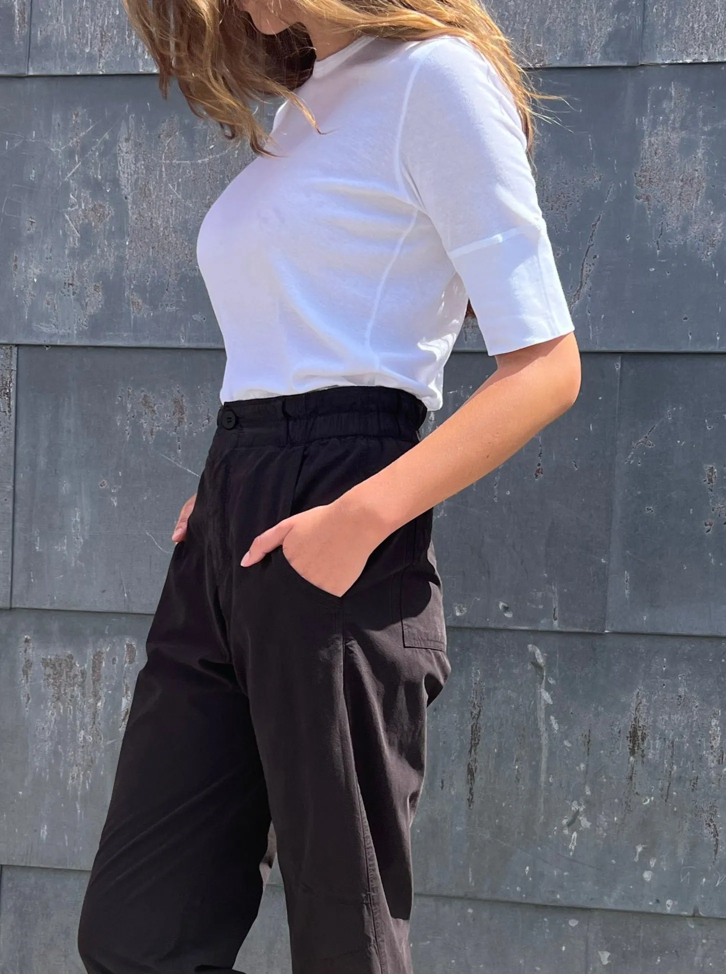 Giada Slim Crew in Lightweight Rib - White