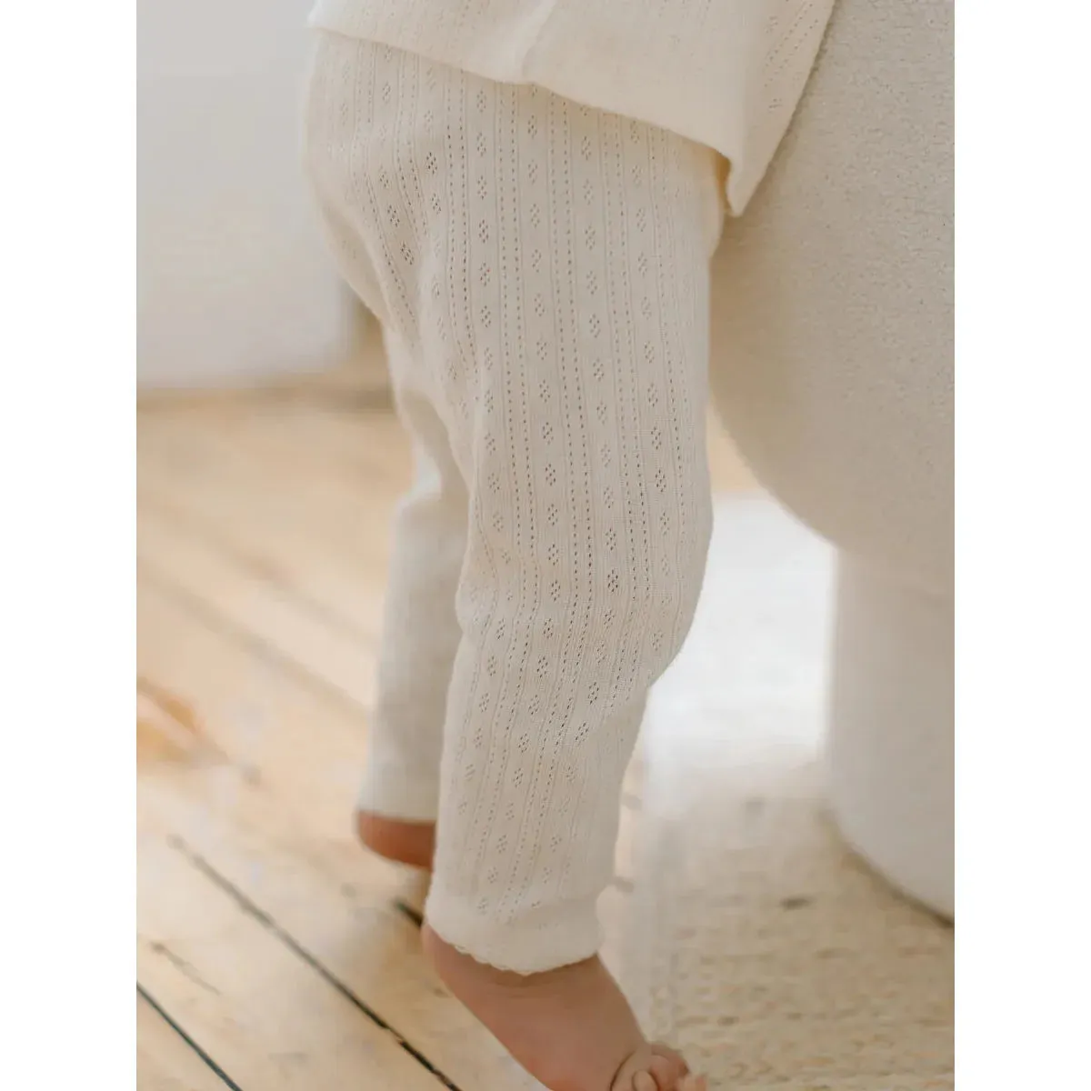 Gina Pointelle Leggings - Ivory