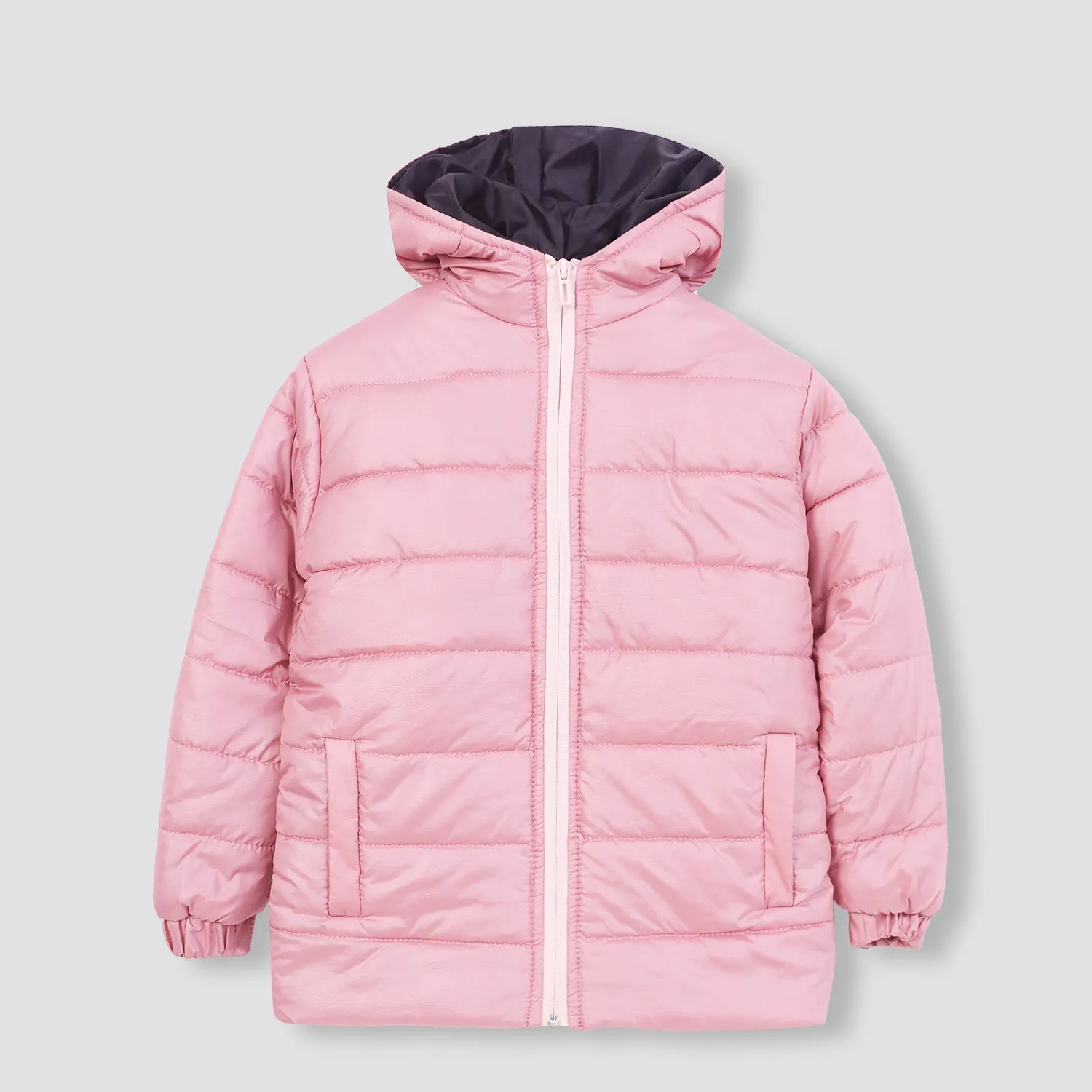 Girls Premium Quality Puffer Zipper Hoodie Jacket