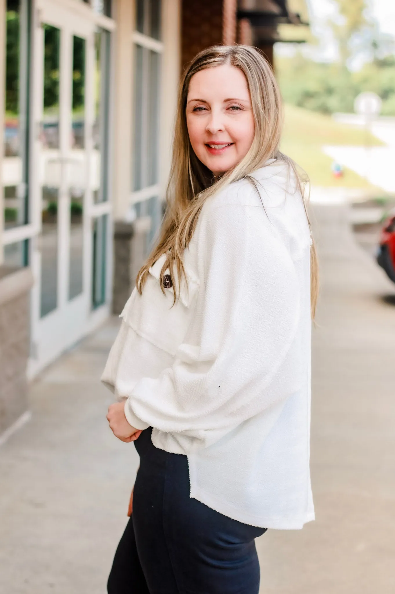 Go All Out White Pullover