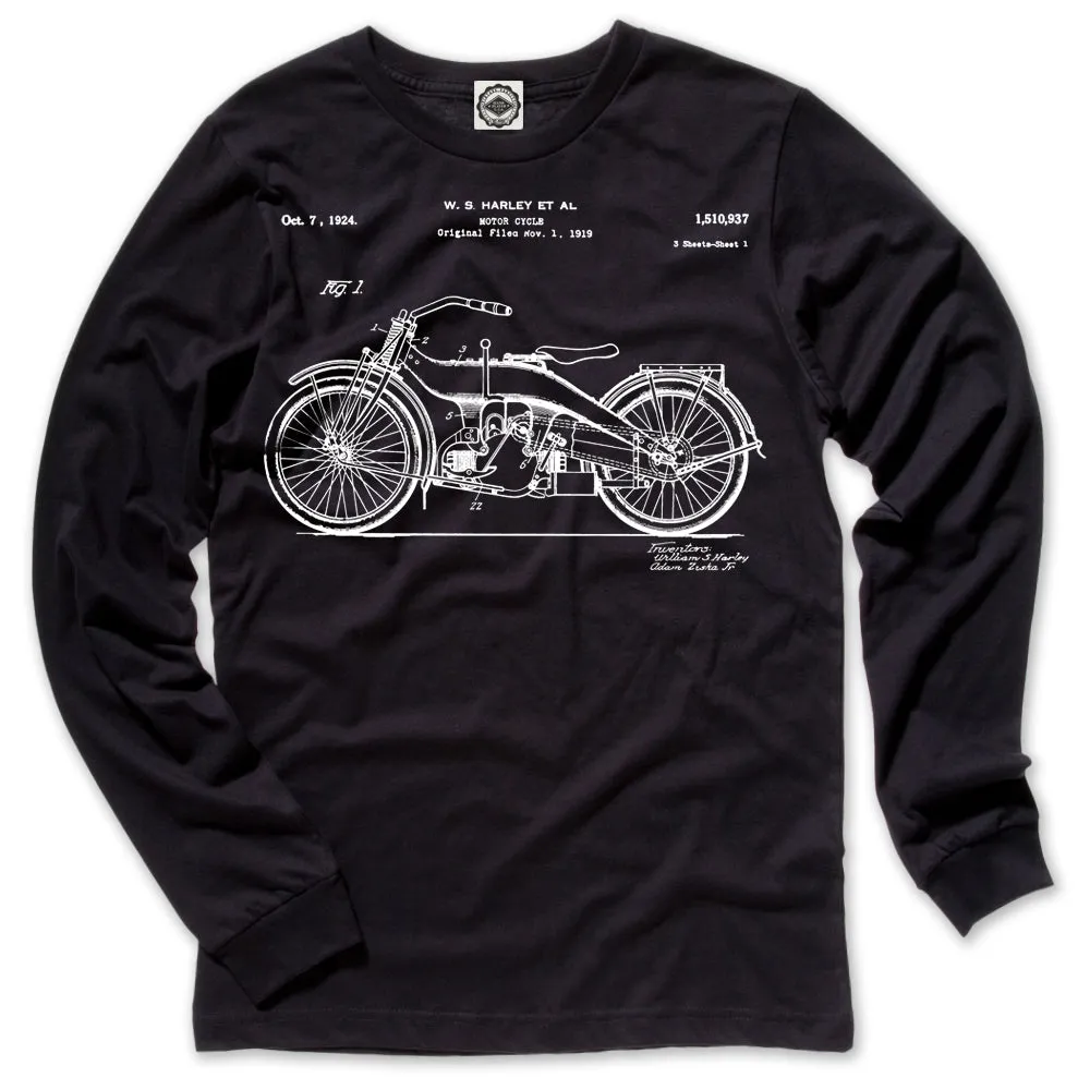 Harley-Davidson Motorcycle Patent Men's Long Sleeve Tee