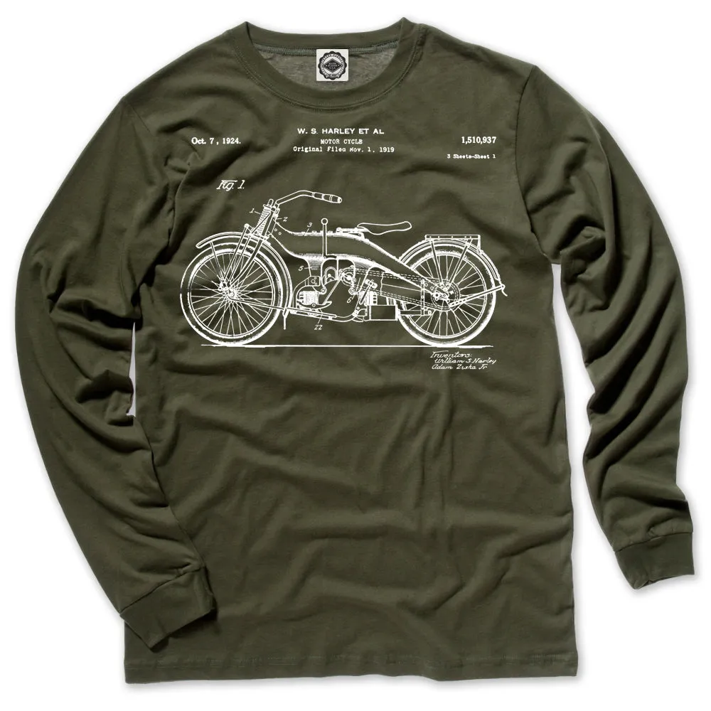 Harley-Davidson Motorcycle Patent Men's Long Sleeve Tee