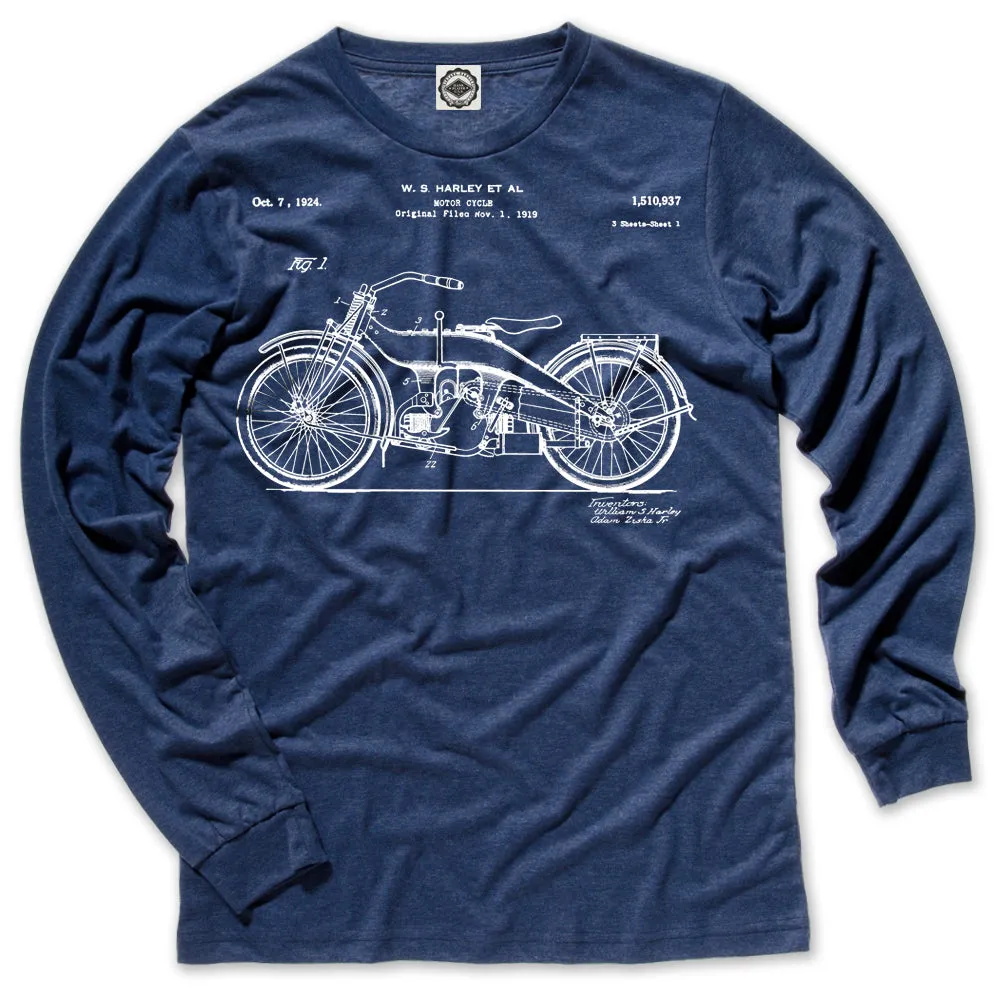 Harley-Davidson Motorcycle Patent Men's Long Sleeve Tee
