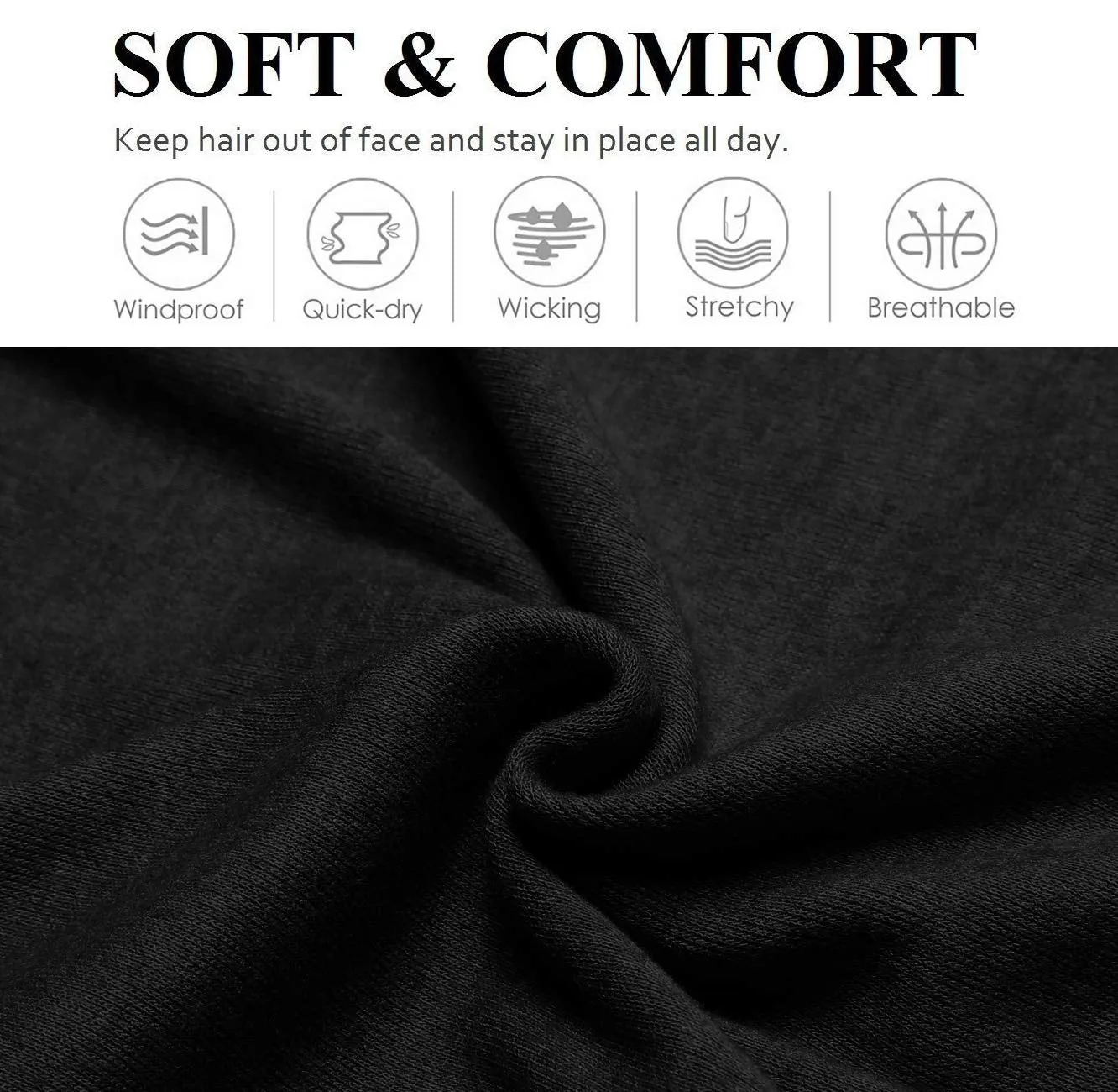 Headbands for Women 16 Pack Elastic Hair Bands for Women' Hair Non Slip Soft Cloth Fabric Headbands Women Hair Accessories, Black White Gray Women Headbands