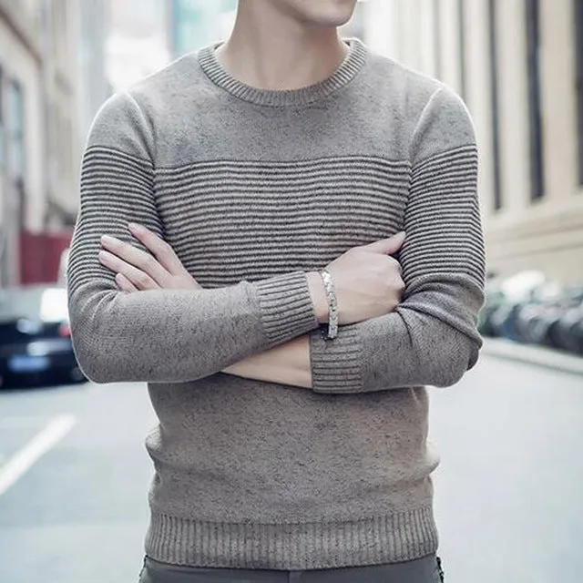 HEE GRAND Men Casual Sweater 2018 New Arrilval O-Neck Full Sleeve Solid Color Slim Fitted Male Pullovers Size M-3XL MZM534