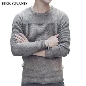 HEE GRAND Men Casual Sweater 2018 New Arrilval O-Neck Full Sleeve Solid Color Slim Fitted Male Pullovers Size M-3XL MZM534