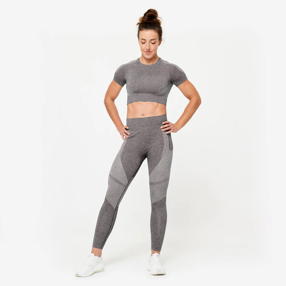 High-Waisted Seamless Fitness Leggings with Phone Pocket