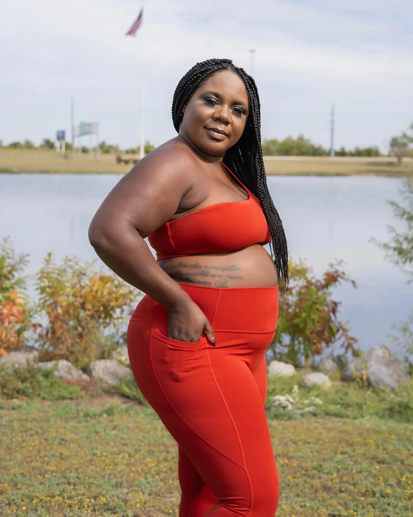 High Waisted Uplift Leggings- Cherry Red