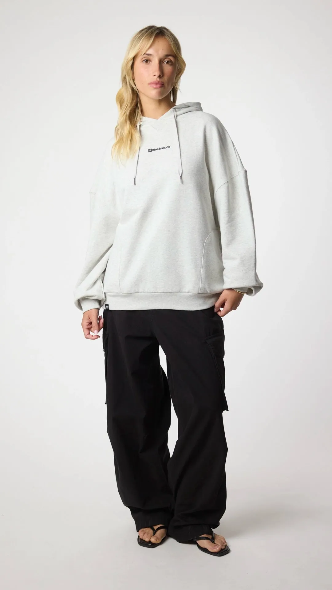 HOODIE CLEAN LIGHT GREY MELANGE