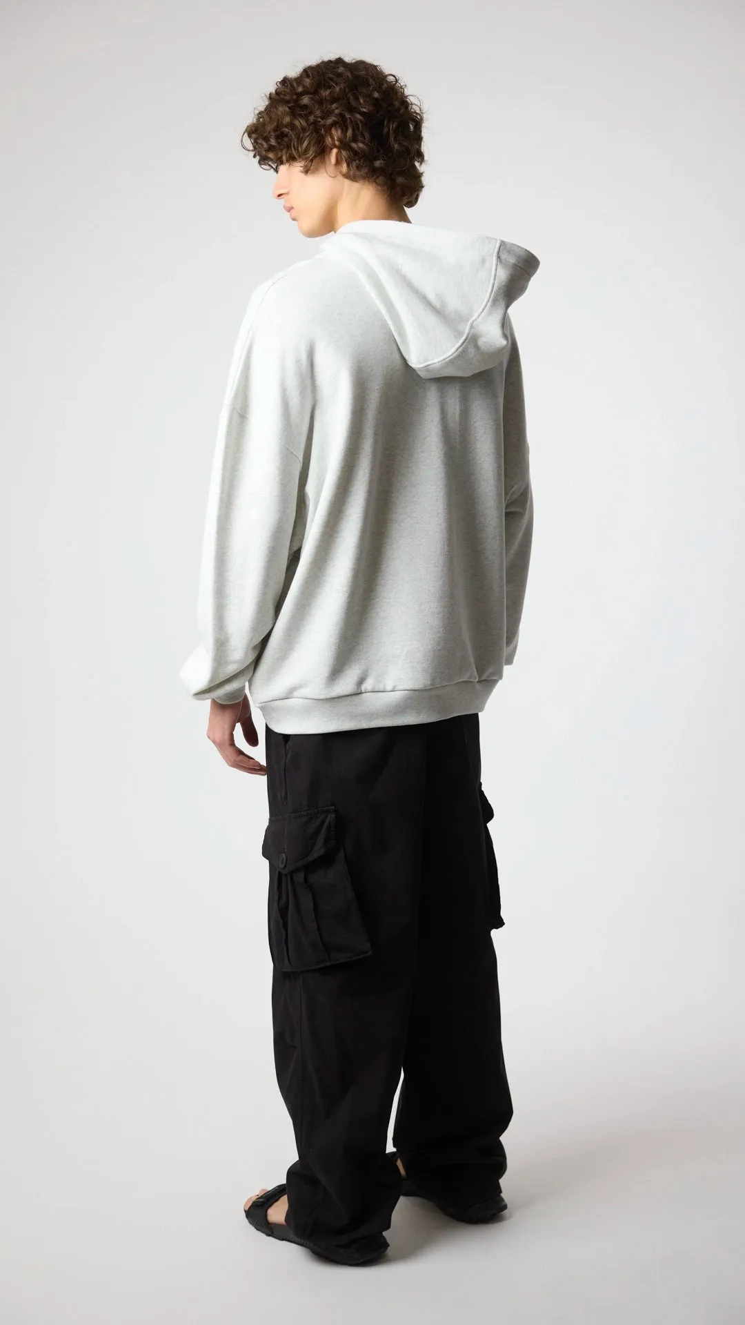 HOODIE CLEAN LIGHT GREY MELANGE